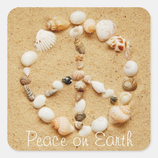 Weltfrieden Seashell Peace Sign Sticker (Vorderseite)