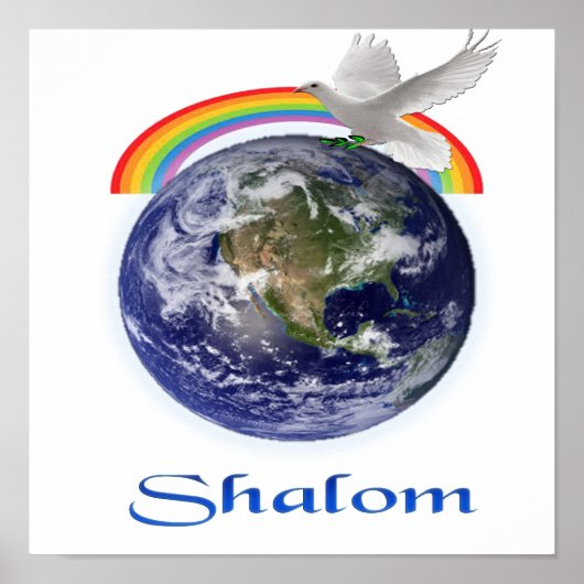 Weltfrieden Shalom Poster (Vorne)