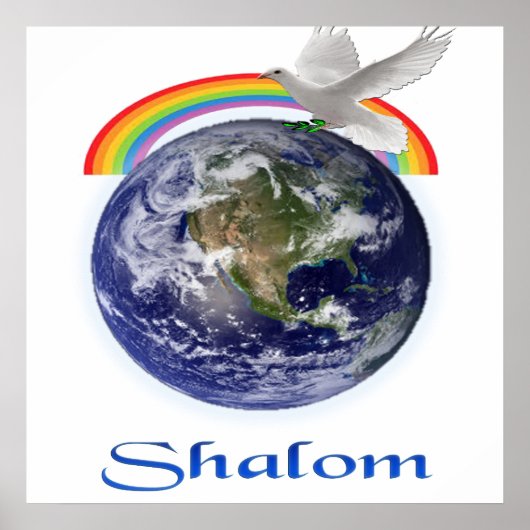 Weltfrieden Shalom Poster (Vorne)