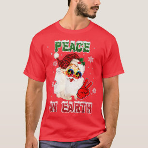 Weltfrieden Sign Frohe Weihnachts-Weihnachtsmannmü T-Shirt