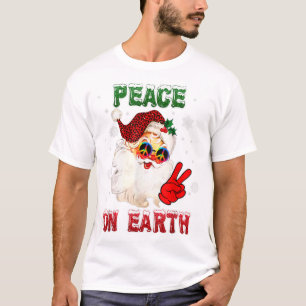 Weltfrieden Sign Frohe Weihnachts-Weihnachtsmannmü T-Shirt