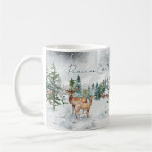 Weltfrieden Snowy Forest Animes Weihnachten Kaffeetasse (Links)