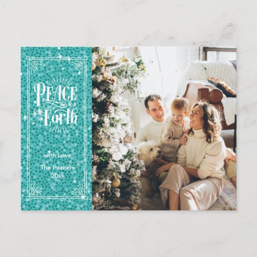 Weltfrieden Sparkling Blue Glitzer Weihnachten (Vorderseite)