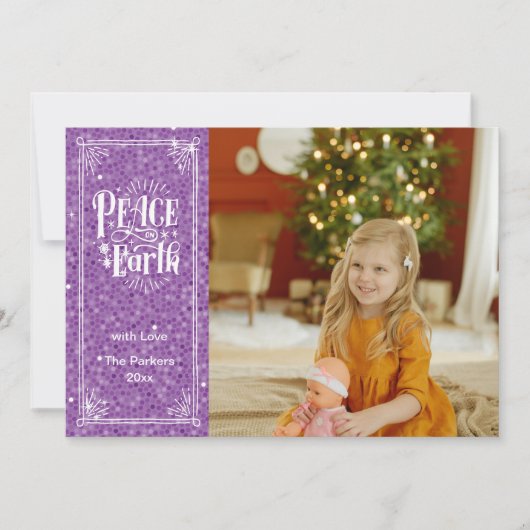 Weltfrieden Sparkling Lila Glitzer Weihnachten (Vorderseite)