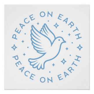 Weltfrieden taub blaue Ästhetik christlich Poster