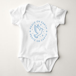Weltfrieden taub Weihnachtsblauer Ästhetik Baby Strampler