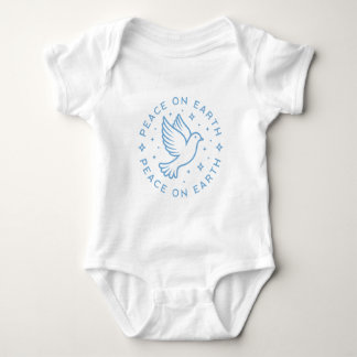 Weltfrieden taub Weihnachtsblauer Ästhetik Baby Strampler