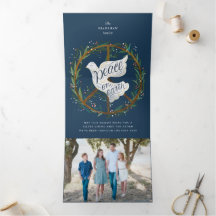 Weltfrieden-Taube auf Friedenszeichen-Kranz