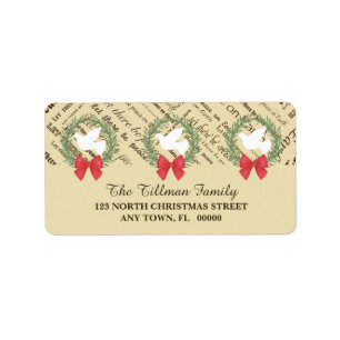 Weltfrieden-Taube, Olivenöl-Blätter, Typografie, B Adressaufkleber