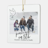 Weltfrieden taube Personalisiertes Foto Keramikornament (Links)