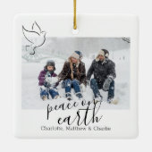 Weltfrieden taube Personalisiertes Foto Keramikornament (Rückseite)