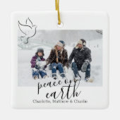 Weltfrieden taube Personalisiertes Foto Keramikornament (Vorderseite)