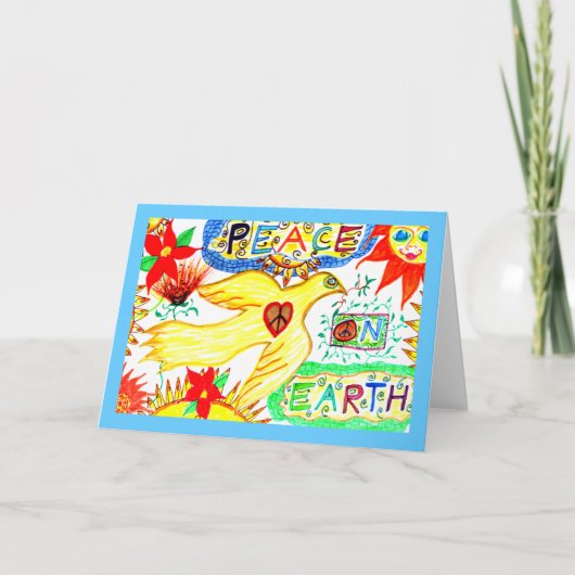 Weltfrieden-Tauben-Gruß-Karte Feiertagskarte (Vorderseite)