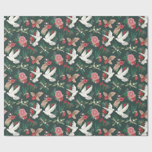 Weltfrieden Taucht grünes Blumenmuster ein Geschenkpapier (Flach)