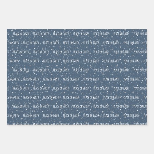 Weltfrieden Text und Stars Geschenkpapier Set (Vorderseite 3)