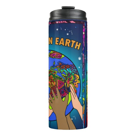 Weltfrieden Thermosbecher (Vorderseite)