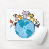 Weltfrieden-Tiere Mousepad (Mit Mouse)