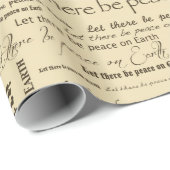 Weltfrieden-Typografie Geschenkpapier (Rolleneckpunkt)