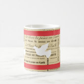 Weltfrieden-Typografie, roter Bogen, tauchte Kaffeetasse (Mittel)