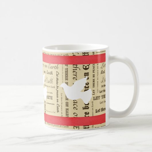 Weltfrieden-Typografie, roter Bogen, tauchte Kaffeetasse (Rechts)