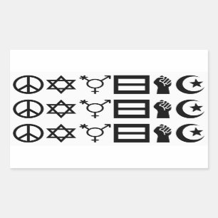 Weltfrieden u. Menschenrechte quadratischer Rechteckiger Aufkleber