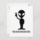 Weltfrieden und Weltraum Postkarte (Vorne/Hinten)