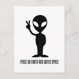Weltfrieden und Weltraum Postkarte
