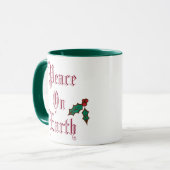 Weltfrieden Vintage Weihnachts-Tasse Tasse (Vorderseite Links)