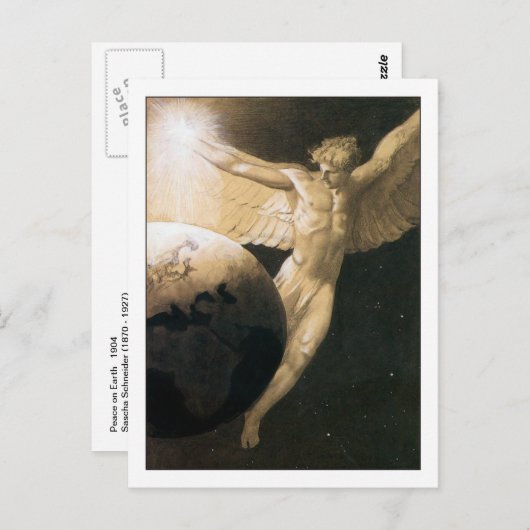 Weltfrieden von Sascha Schneider Postkarte (Vorne/Hinten)