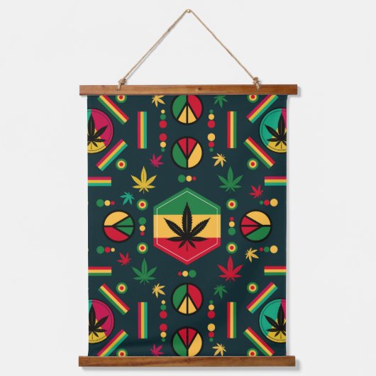 Weltfrieden Wandteppich Mit Holzrahmen (Vorderseite)