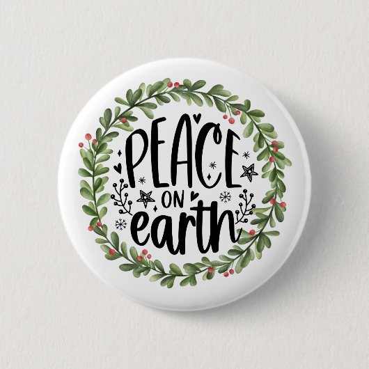 Weltfrieden Watercolor Wreath Button (Vorderseite)