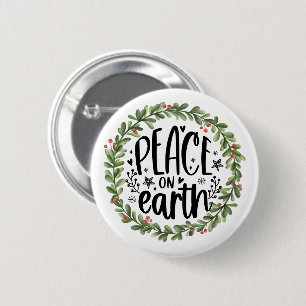 Weltfrieden Watercolor Wreath Button