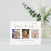 Weltfrieden Weihnachten 3 Foto Collage Glitzer (Stehend Vorderseite)