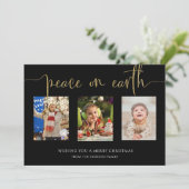 Weltfrieden Weihnachten 3 Foto Collage Glitzer (Stehend Vorderseite)