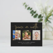 Weltfrieden Weihnachten 3 Foto Collage Glitzer H (Stehend Vorderseite)