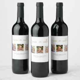 Weltfrieden Weihnachten 3 Foto Collage Glitzer Weinetikett