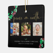 Weltfrieden Weihnachten 3 Foto Kranz Keramikornament (Links)