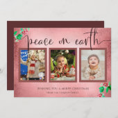 Weltfrieden Weihnachten 3 Foto Kranz Rose Gold (Vorne/Hinten)