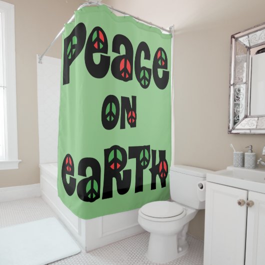 Weltfrieden Weihnachten Duschvorhang (Beispiel)