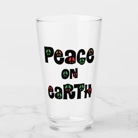 Weltfrieden Weihnachten Glas (Vorderseite)
