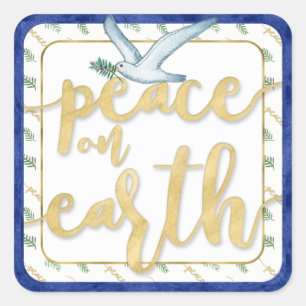 Weltfrieden-Weihnachten Kwanzaa Chanukka Quadratischer Aufkleber