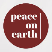 Weltfrieden Weihnachten Minimalistisch Etiketten (Design 1)