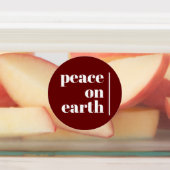 Weltfrieden Weihnachten Minimalistisch Etiketten (Befestigt)