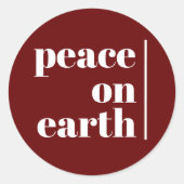 Weltfrieden Weihnachten Minimalistisch Modernes Ro Runder Aufkleber (Vorderseite)