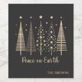 Weltfrieden Weihnachten Minimalistisch Weinetikett (Einzelnes Label)