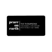 Weltfrieden Weihnachten Minimalistische Rücksendea Adressaufkleber (Vorne)