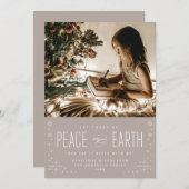 Weltfrieden Weihnachten mit Sternenfoto Einladung (Vorne/Hinten)