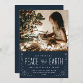 Weltfrieden Weihnachten mit Sternenfoto Einladung (Vorne/Hinten)