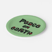 Weltfrieden Weihnachten Pappteller (Schrägansicht)