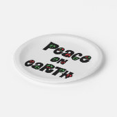 Weltfrieden Weihnachten Pappteller (Schrägansicht)